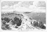 drzeworyt 1885 Kłajpeda / Memel Litwa Panorama