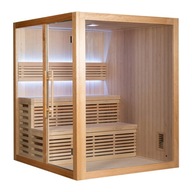 SAUNA SUCHA (FIŃSKA) WEWNĘTRZNA Z PIECEM HARVIA 6 KW 180X160X200CM - MAZUR