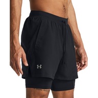 UNDER ARMOUR SZORTY BIEGOWE LAUNCH 5" 2 w 1 CZARNE r. XL