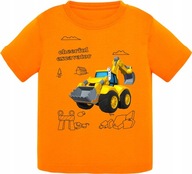 Tričko s bagrom oranžové Chlapčenské tričko bager 98/104 2 roky