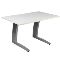 Písací stôl MEBELUX 120 x 80 biela sivá kovová
