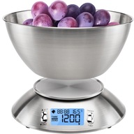 DOKŁADNA WAGA KUCHENNA 1G - 5KG ELEKTRONICZNA TIMER TERMOMETR Z MISKĄ INOX