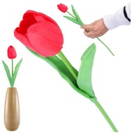 TULIPÁN UMELÉ KVETY kytice ako živé do vázy Veľká noc červená 33 cm