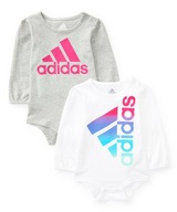 Adidas body dla dziewczynki White &amp; Heather Gray 12 m