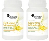 2x Aliness VITAMIN E Natural 400IU 2 x 100 kapsúl 2 balenia !