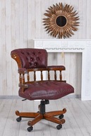 Jedálenská stolička s koženým poťahom Chesterfield
