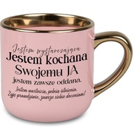 XXL HRNČEK ELEGANTNÝ RUŽOVÝ SUPER DARČEK PRE KAMARÁTKU PRIATEĽKU AFIRMÁCIE