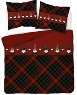 KARÁCSONYI ÁGYNEMŰ MANÓ PIROS KOCKÁS PAMUT 220X200