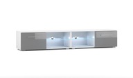 Moderná RTV skrinka Bielo-šedá s LED osvetlením - Ideálna do obývacej izby