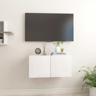 Závesná skrinka pod TV vysoký lesk biela 60x30x30 cm