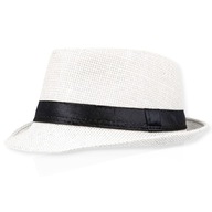 Detský slamený klobúk na leto biely