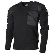 Sweter wojskowy BW z kieszenią na piersi czarny 56