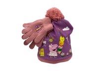 Komplet czapka i rękawiczki Świnka Peppa różowy