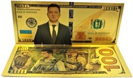 Unikatowy Banknot Pozłacany Wołodymir Zełenski