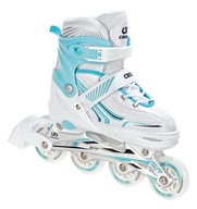 Rolki Regulowane Croxer Optima White/Mint 39-42 Kauczuk Abec7