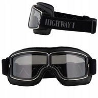 Highway 1 Retro motoros védőszemüveg sötét páramentes klasszikus sisakhoz