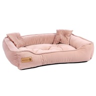 Duże legowisko welurowe dla psa kanapa posłanie L Nicely różowe 80x65 cm