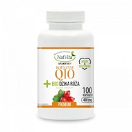 Koenzým Q10 + Bio Divoká ruža Antioxidant Vitamín C 100 kapsúl NatVita