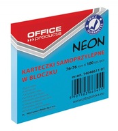BLOCZEK SAMOPRZYLEPNY OFFICE PRODUCTS 76X76MM 1X100 KART. NEON NIEBIESKI