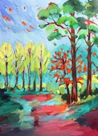 Obraz olejny Jesień w Lesie Danuta Antas 30x40 cm