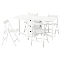 IKEA NORDEN / FROSVI Stôl a 4 stoličky biela/biela, 26/89/152 cm
