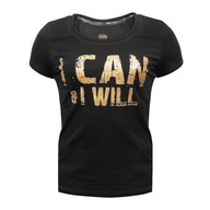 BELTOR KOSZULKA SPORTOWA DAMSKA T-SHIRT SLIM I CAN I WILL BLACK CZARNY L