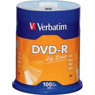 PŁYTY VERBATIM DVD-R 4,7GB 16x Datalife 100szt