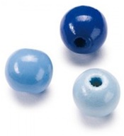 DREVENÁ KORÁLKA Šperky POLOTOVARY Remeslá SET 10 mm mix modrá