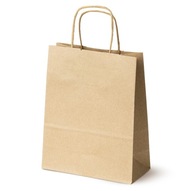 Papierová taška kabelka A5 18x8x22,5 hnedá 25 ks