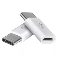 Adapter micro USB 2.0, gniazdo B - wtyk C, biały,