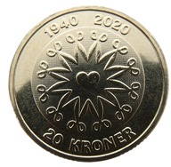 DANIA 20 KRONER 2020 80 URODZINY MARGARET UNC