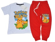 Komplet 122-128 7-8 Pokemon Pikachu bluzka spodnie dresowe 2 części bawełna