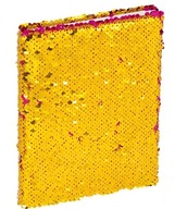 Zápisník A5 s flitrami ružovo-zlatý, 96 listov