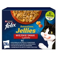 Felix Sensations Jellies Karma dla kotów wiejskie smaki w galaretce 24x85g