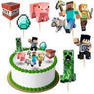 TOPPER NA TORT MINECRAFT ZESTAW POSTACI 6szt