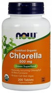 Chlorella organiczna 500mg 200 tabletek NOW Foods