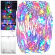 KARÁCSONYFA FÉNYEK LED DRÓTON ELEMES FÉNYEK DRÓT VILÁGÍTÁS 5M