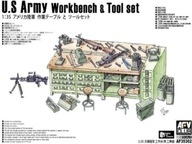 AFV Club AF35302 U.S. Army Workbench & Tool set GUN 1/35 Hobby Plastic