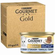 Purina Gourmet Gold Karma dla kotów mus z tuńczykiem 85 g x 24 sztuk