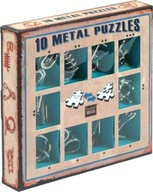 10 ŁAMIGŁÓWEK METALOWYCH niebieski zestaw Metal Puzzles łamigłówki metalowe
