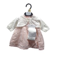 ŚLICZNA SUKIENKA KOMPLET SWETEREK RAJSTOPKI RÓŻ MOTHERCARE 1-3M DO 6,5KG