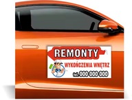 Magnes na samochód reklama magnetyczna PROJEKT REMONTY WYKOŃCZENIA WNĘTRZ