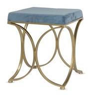 Zlatá taburetka podnožka s modrým sedákom