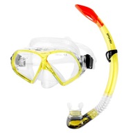 Zestaw maska+ fajka do nurkowania okulary gogle Flona żółty