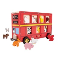 Červený autobus - triedič zvierat, Bigjigs Toys