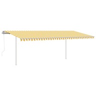 vidaXL Automaticky rolovacia markíza so stĺpikmi, 6x3 m, žlto-biela
