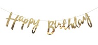 GIRLANDA URODZINOWA HAPPY BIRTHDAY baner złota