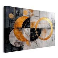 Obrazy na plátne na stenu do obývačky abstrakcie zlaté kruhy 80x120cm
