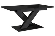 Stół rozkładany kuchenny prostokątny czarny połysk 80 x 140 - 180 x 75 cm
