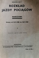 Rejonowy rozkład jazdy pociągów Warszawa 1982 - 1983